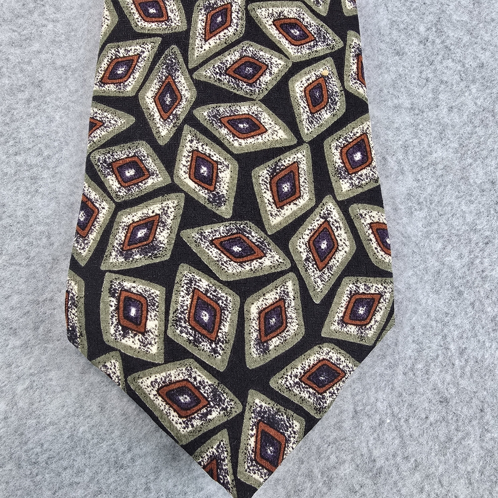 Vintage Talbott Studios For Phillip Stewart Portland Geometric Pattern Silk Tie